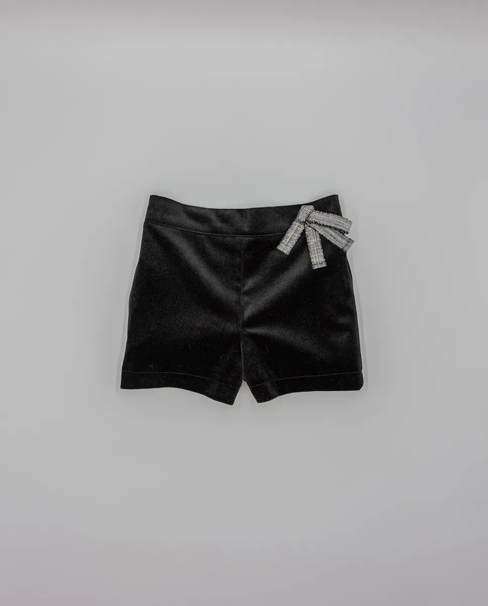 

Черные бархатные детские шорты с бантом Fina Ejerique