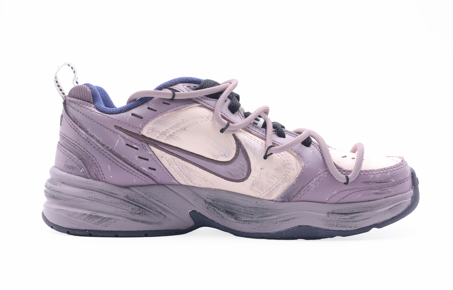 Nike Эйр Монарх 4 Сине-фиолетовые низкие массивные кроссовки унисекс, цвет Purple — фото 2
