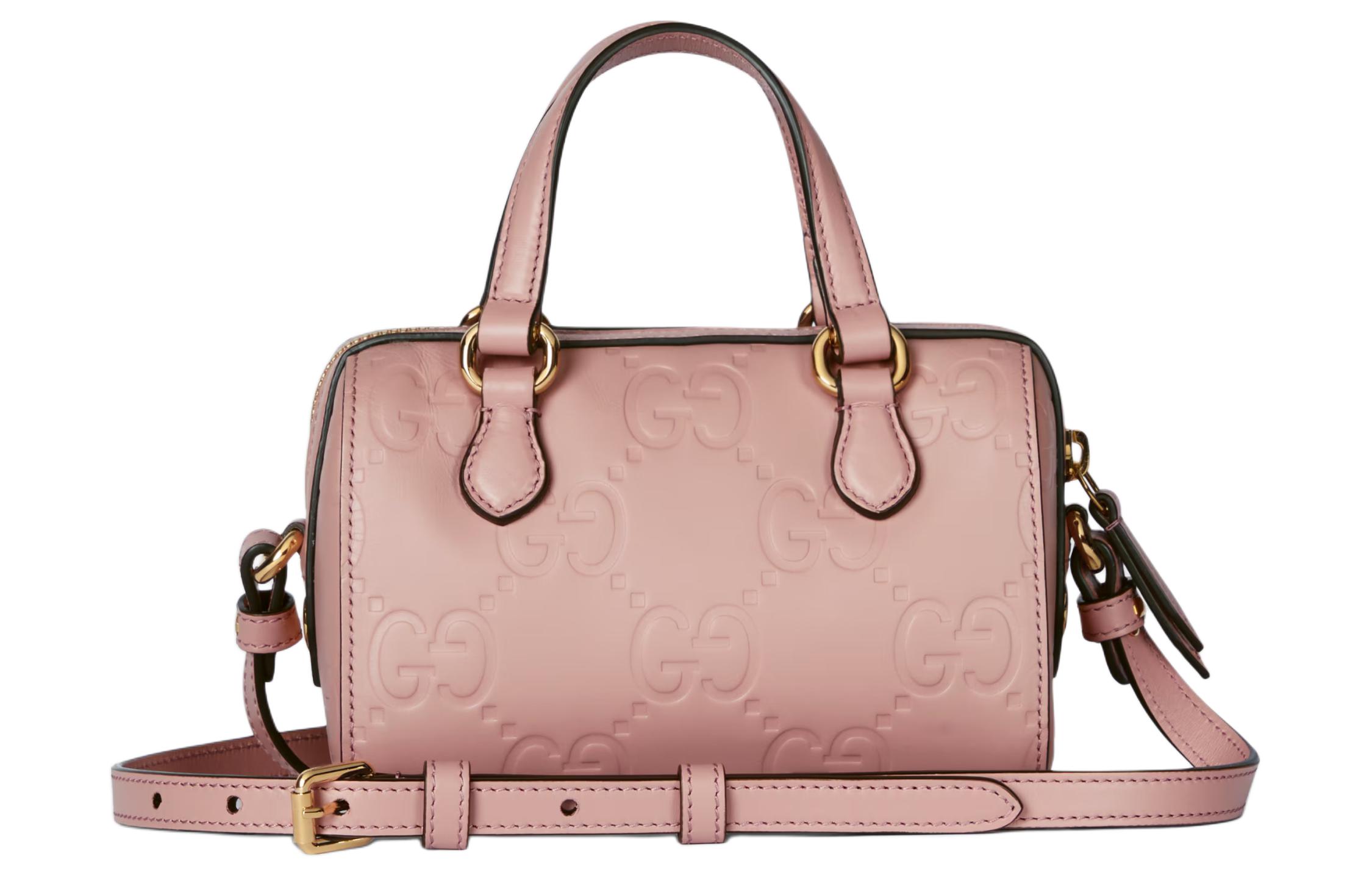 Женская кожаная сумка кроссбоди GUCCI Rose Beige, экстра мини — фото 4