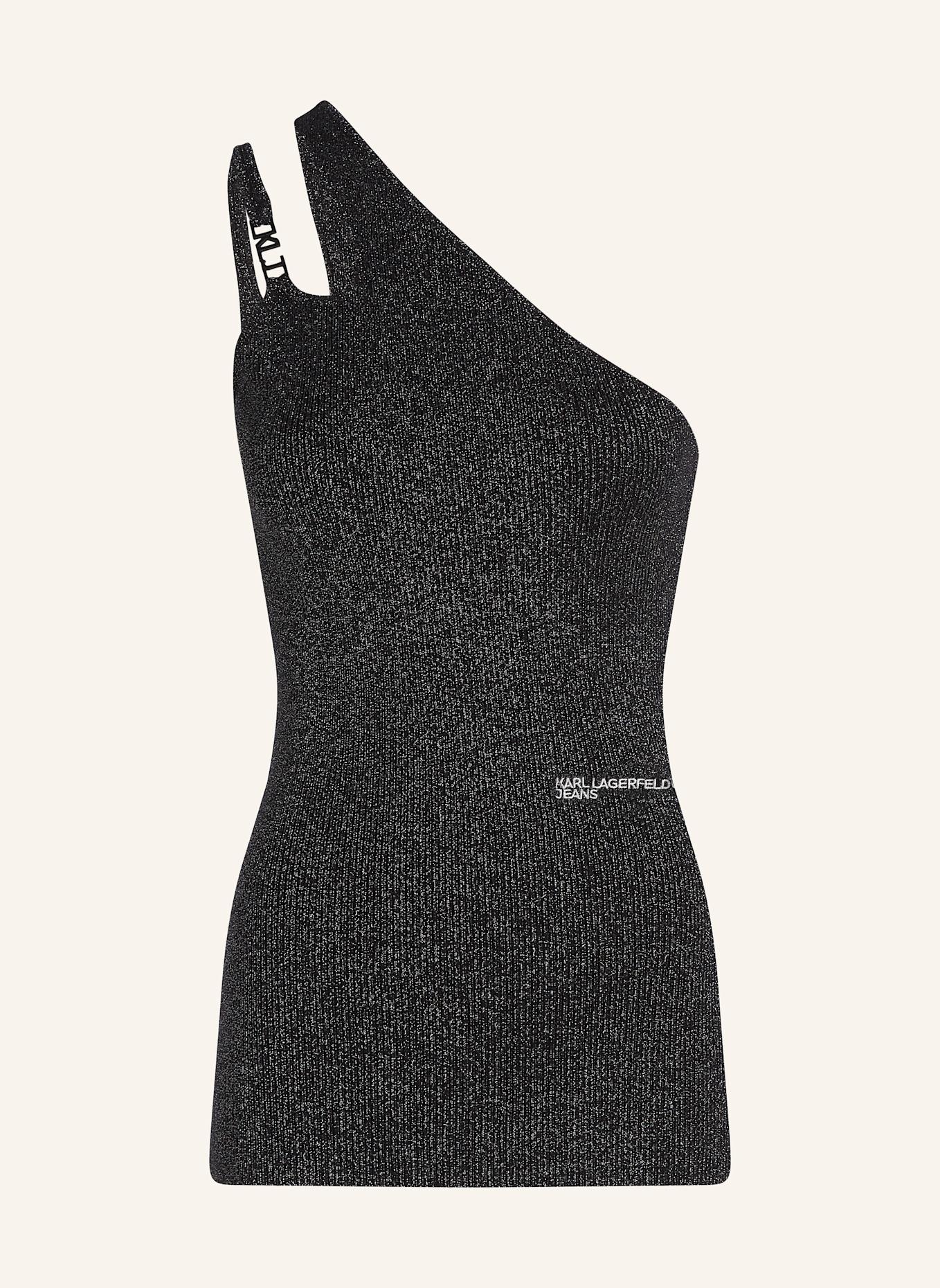 

Металлический топ на одно плечо Karl Lagerfeld Jeans, черный