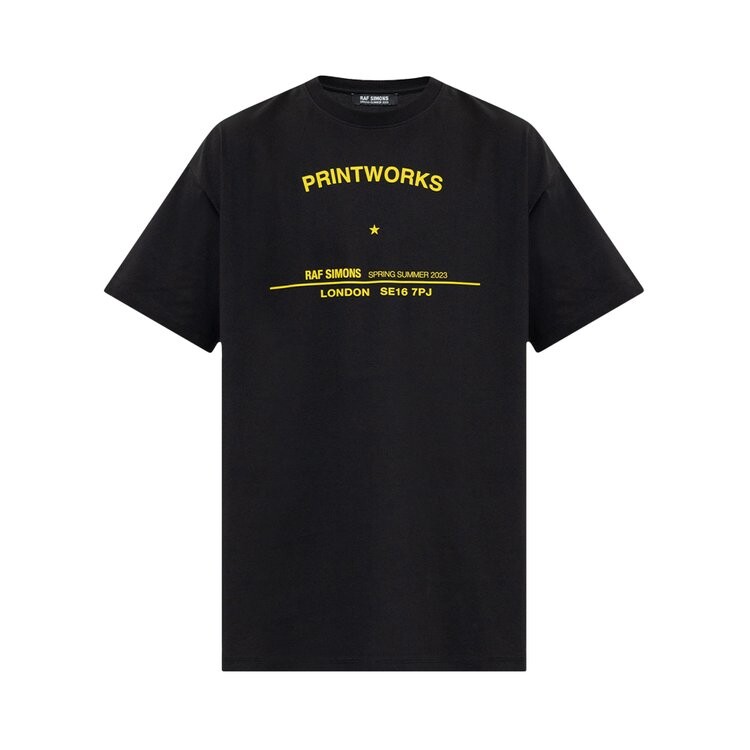 

Футболка Raf Simons Printworks Tour 'Black', черный