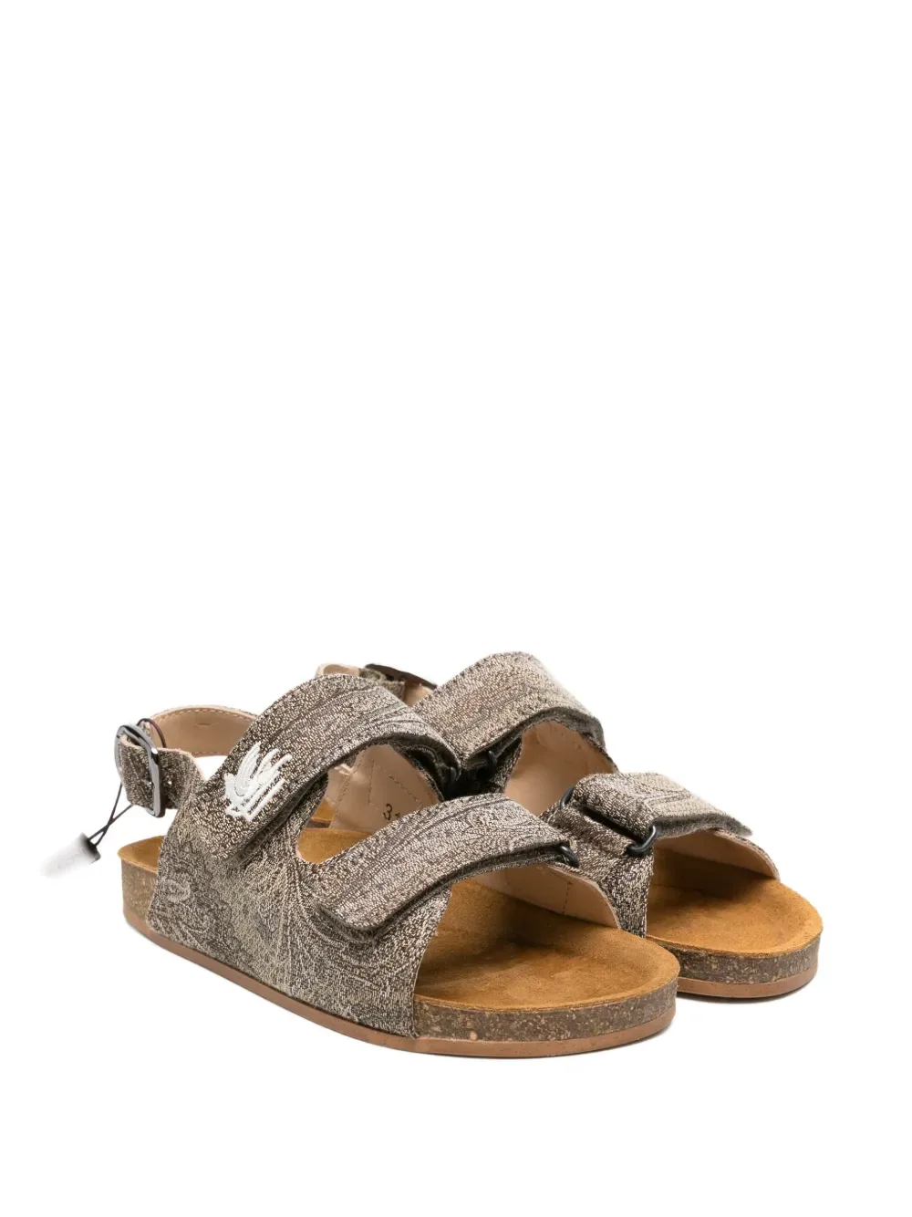 Сандалии с аппликацией в виде пейсли ETRO KIDS, коричневый