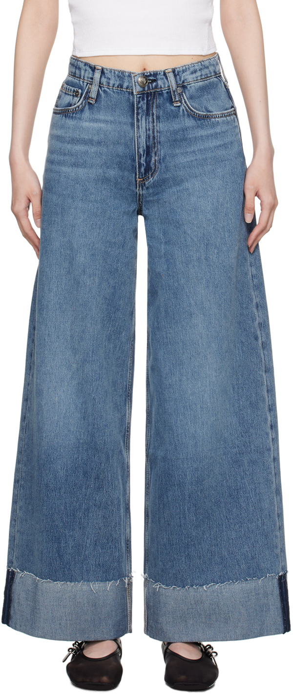

Синие джинсы Sofie Ankle Ultra Wide-Leg rag & bone, Pebbles