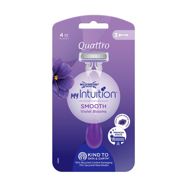 

Одноразовые женские бритвы Quattro my intuition (3 шт.) Wilkinson