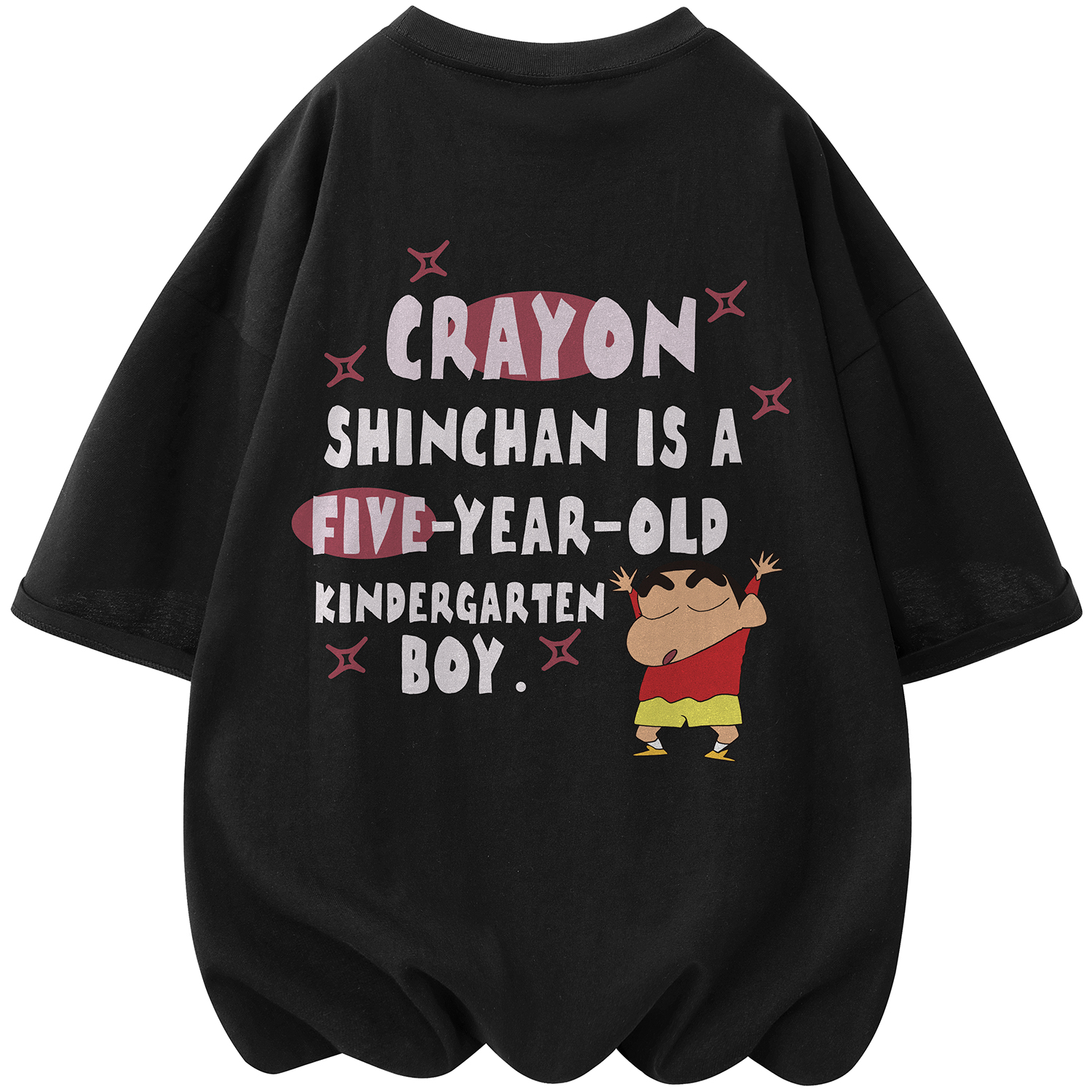 

Футболка с короткими рукавами унисекс Crayon Shinchan, розовый
