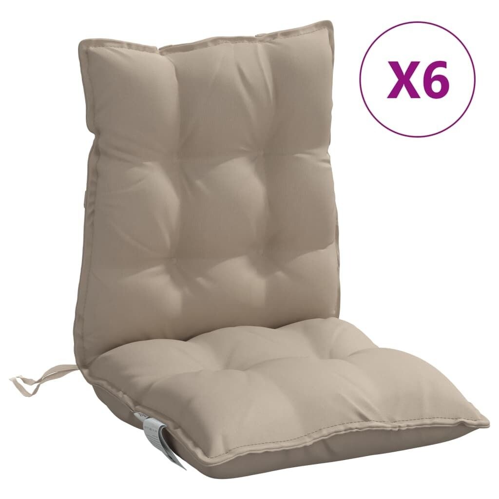 

Подушки vidaXL с низкой спинкой, 6 шт., ткань Оксфорд Taupe., серо-коричневый