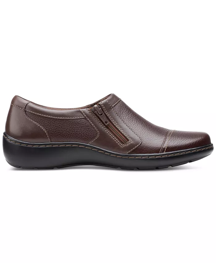 Женские удобные лоферы Cora Giny на молнии с мягкой стелькой Clarks, коричневый — фото 2