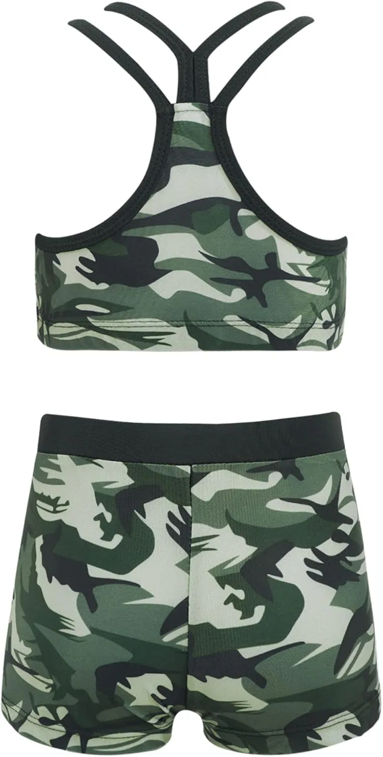 Детский спортивный комплект Hansber, топ и шорты, Camo