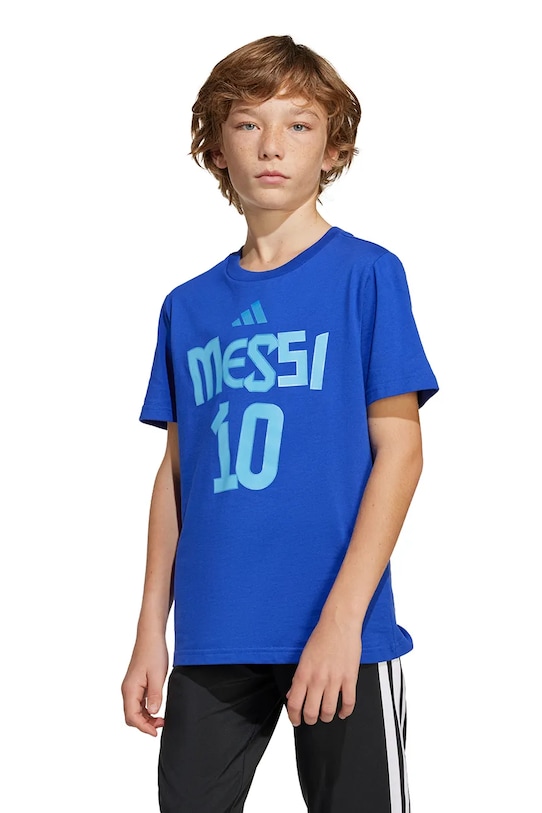 

Детская хлопковая футболка MESSI Adidas Performance, синий