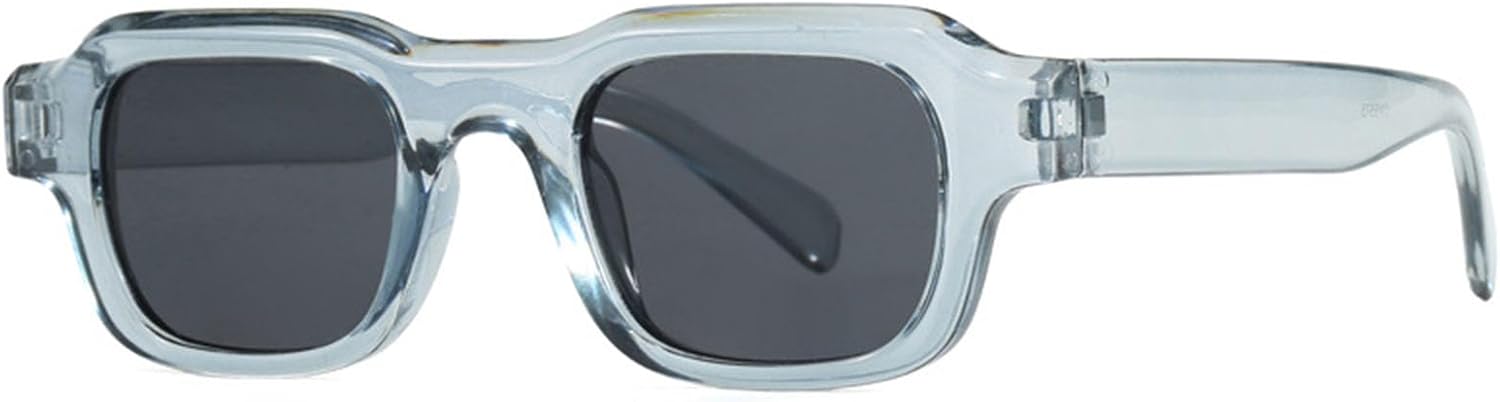 

Ретро-солнцезащитные очки прямоугольной формы для женщин и мужчин, 100% защита от УФ-излучения, легкие, в стиле ретро-винтаж Bsreyeop, Transparent Gray Frame/Grey Lens E4