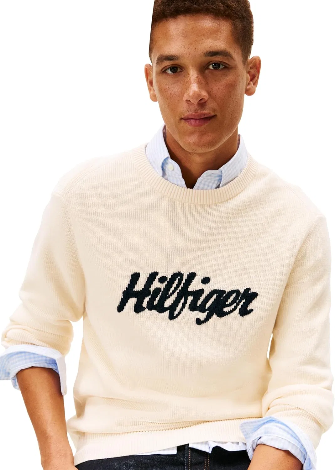 Tommy Hilfiger мужской легкий свитер-пуловер с принтом из хлопка, Calico — фото 2