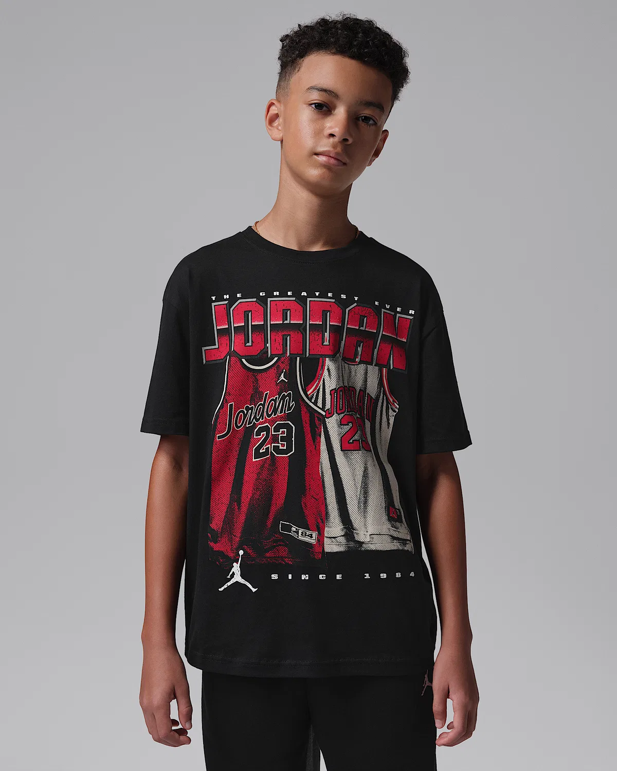 Детская футболка Jordan Home and Away, Black/Red/White/White
