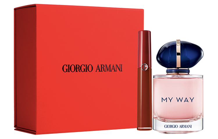 GIORGIO ARMANI Набор косметики heartbeat fragrance encounter box тональная основа красная жидкая помада+парфюм my way — фото 2