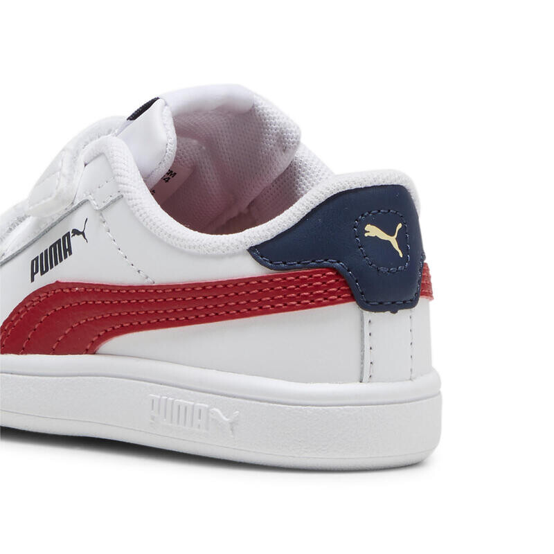 Кроссовки Smash 3.0 Leather V Kids PUMA White Club Red Navy Blue — фото 2