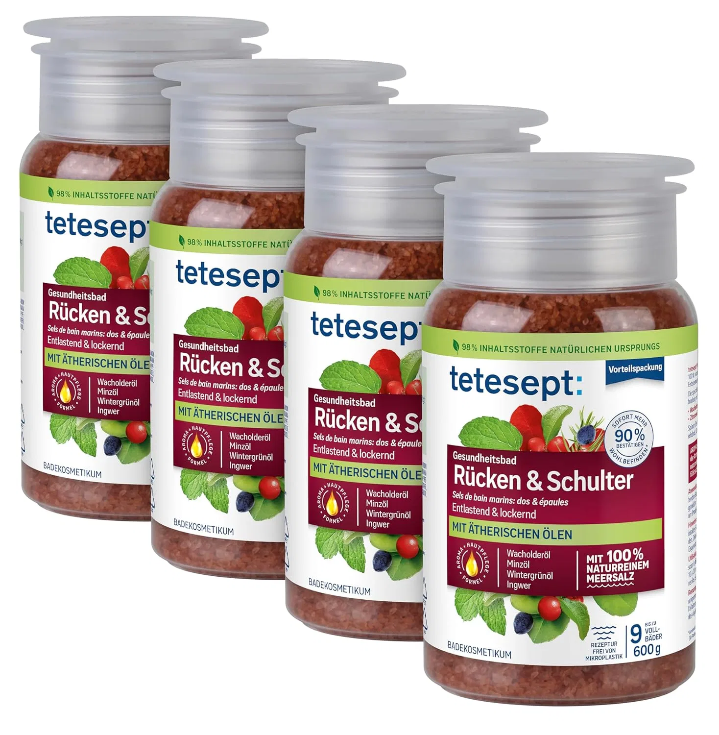 Соль для ванны tetesept «Спина и плечи» 4 x 600 г Tetesept