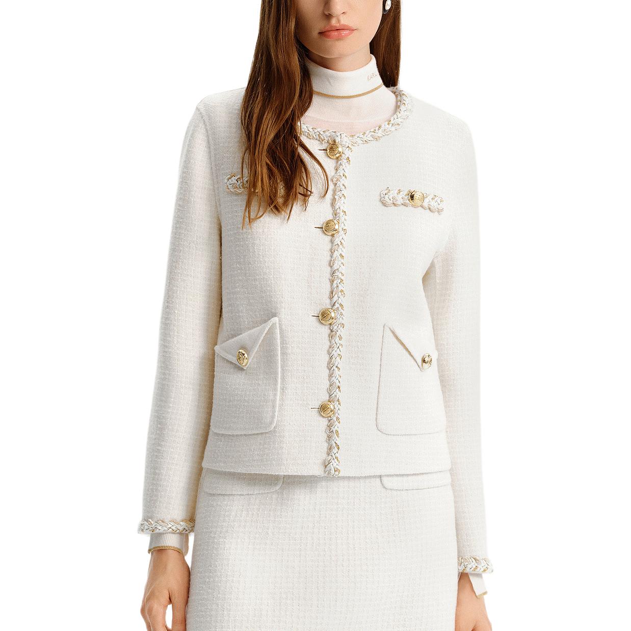 

KARL LAGERFELD / Karl Lagerfeld Jeans Куртка KARL LAGERFELD FW24 женская бело-золотая, White Gold