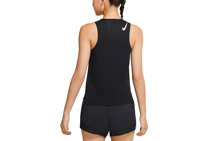Футболка (WMNS) Nike Aeroswift Sports Breathable Running Black Vest — фото 2