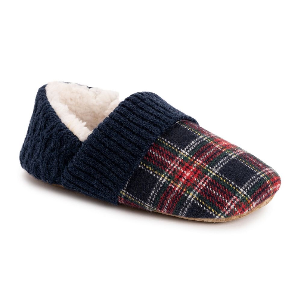 

МУК ЛУКС Женские фланелевые тапочки в клетку MUK LUKS, цвет Dark Blue