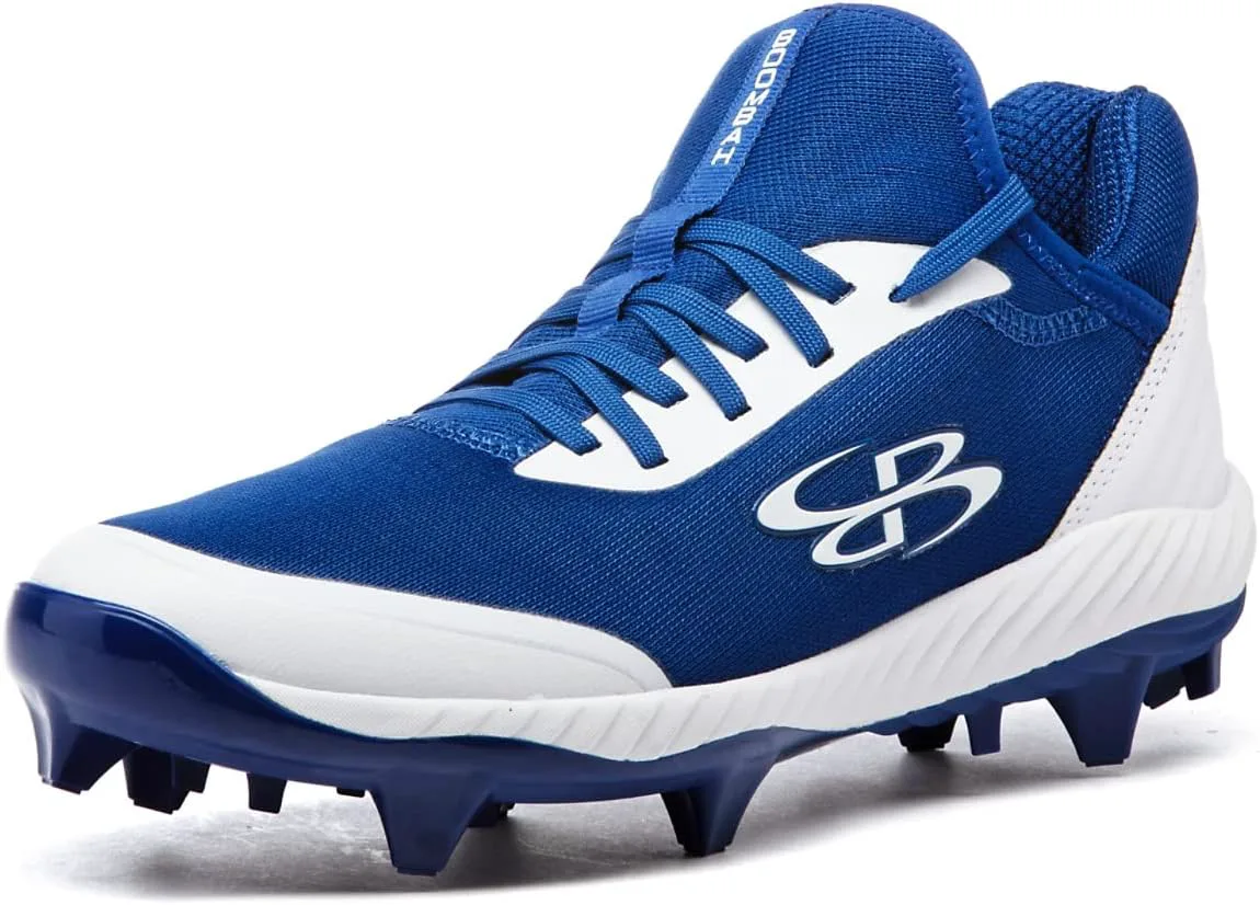 Мужские бутсы Boombah Raptor с формованными шипами - несколько вариантов цвета - разные размеры, сине-белый — фото 3