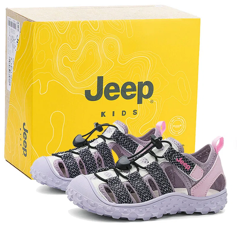 Сандалии детские из искусственной кожи Jeep, Obsidian black/taro purple