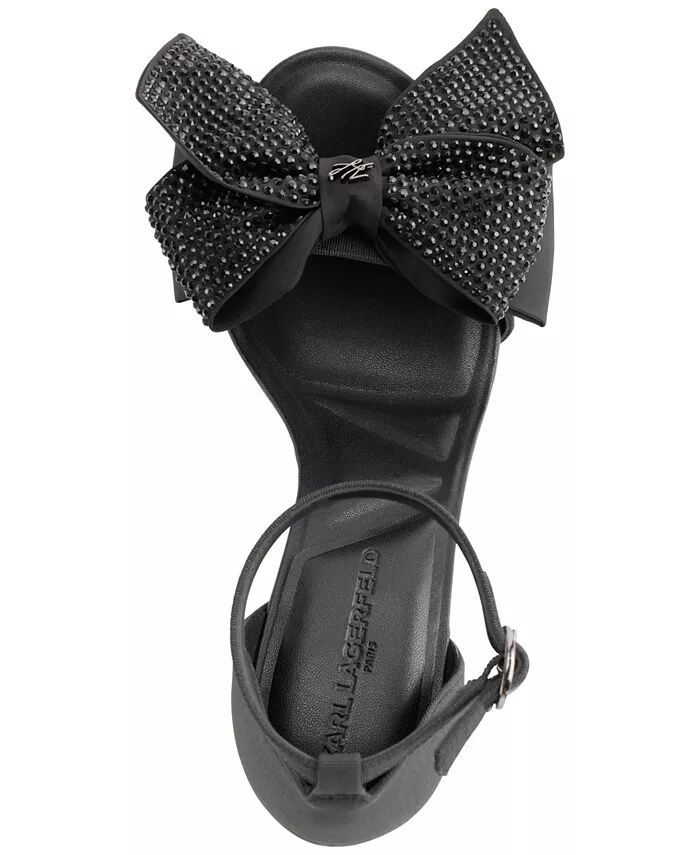 Женские босоножки Kenz Bow Ankle Strap Dress Sandals KARL LAGERFELD PARIS, черный — фото 4