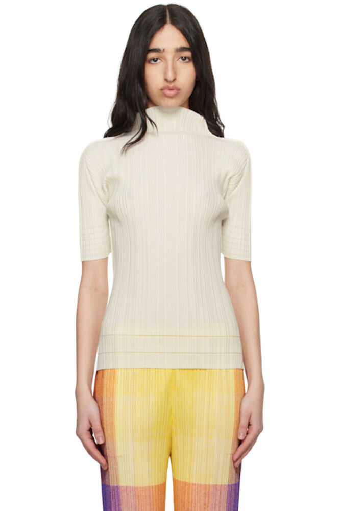 

Водолазка с мягкими складками от белого цвета PLEATS PLEASE ISSEY MIYAKE