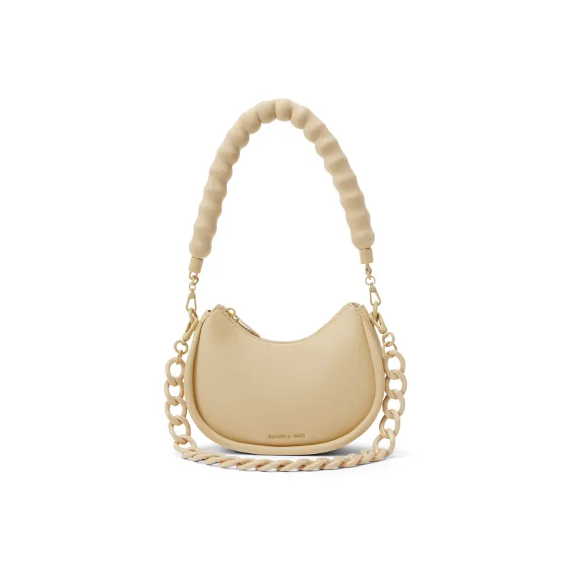 

Тканевая сумка через плечо, сумка-мессенджер, женская сумка через плечо маленького размера, разноцветная Charles&Keith, бежевый бежевый