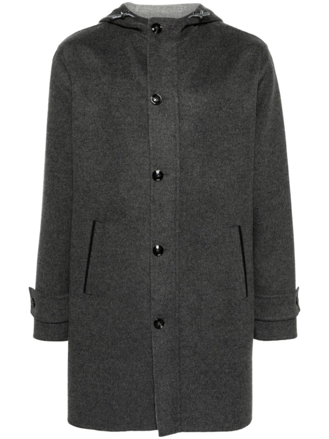 

Kiton куртка на пуговицах с капюшоном, серый