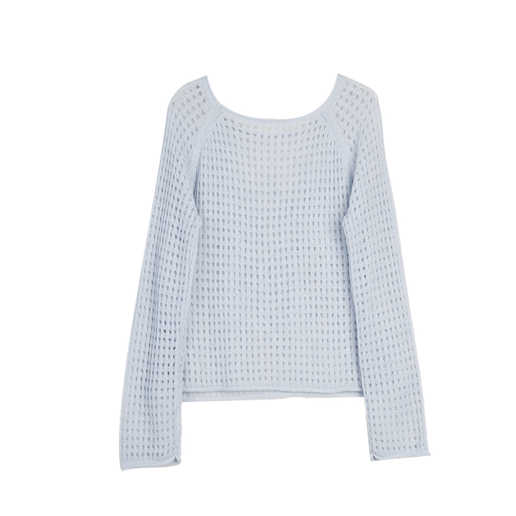 

ELLE Трикотажный джемпер женский синий с круглым вырезом Moderate