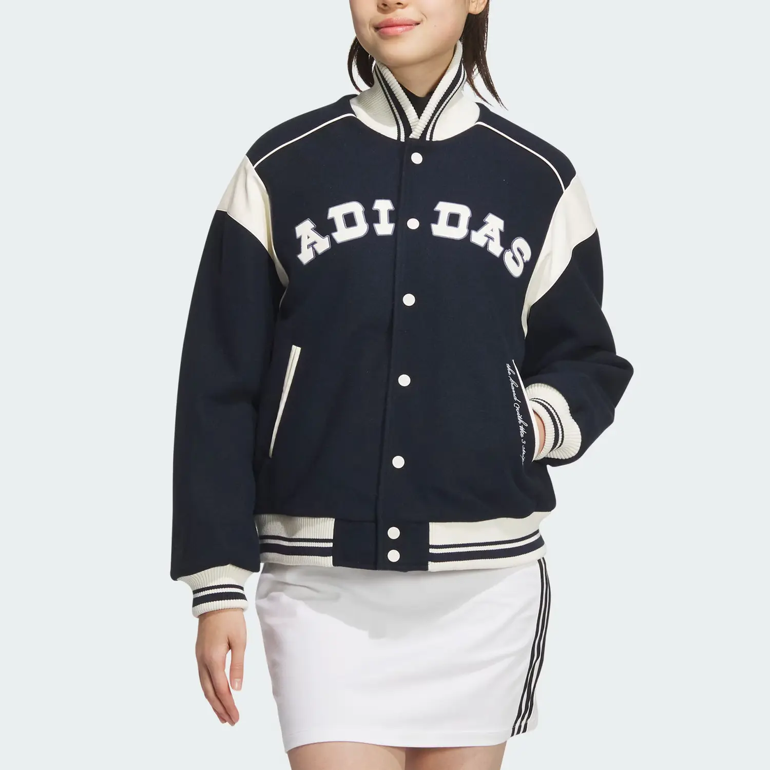 Adidas Originals Куртка женская темно-синяя слоновая кость, Dark Navy Blue/Ivory — фото 4