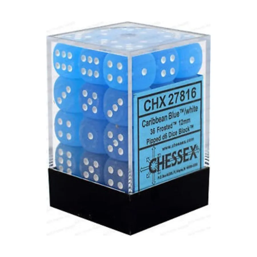 

d6 12 мм Карибский синий с белым (36), Dice - Frosted - d6 (Chessex)