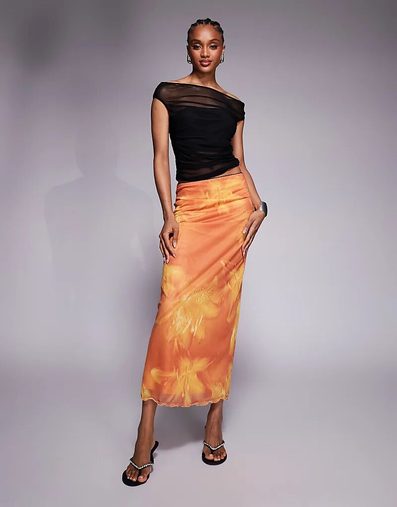 

Юбка миди ASOS DESIGN Tall с крупным цветочным принтом Asos Tall