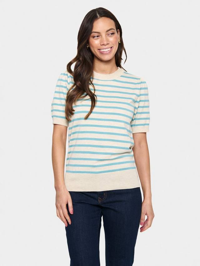 

Джемпер с коротким рукавом в полоску от mila Saint Tropez, цвет Beige/Blue