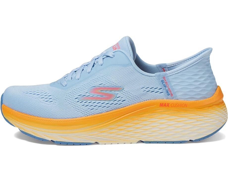 Кроссовки SKECHERS Max Cushioning Elite 2.0 Solace Hands Free Slip-Ins, цвет Blue/Orange — фото 4