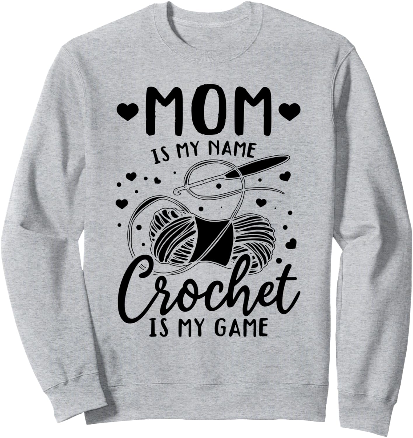 

Меня зовут мама, и я увлекаюсь вязанием крючком. - Толстовка с надписью «Вязаная мама» Crochet Mom Crocheting, серый