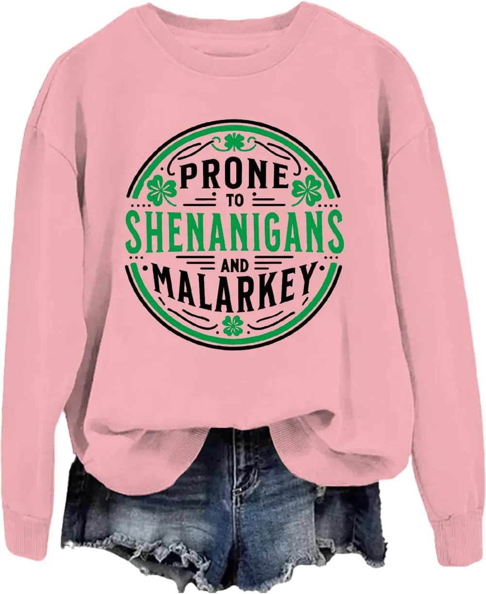 

Свитшот St Patricks Day Prone to Shenanigans and Malarkey JWVEL