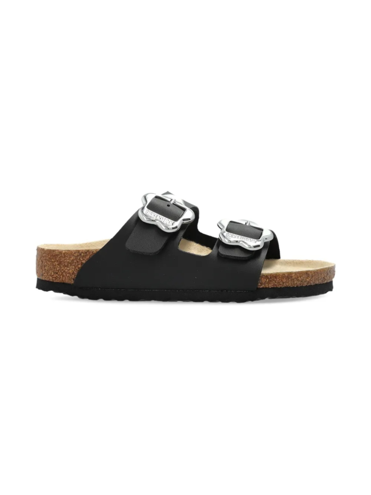 

Сандалии Arizona Flowers с двумя пряжками Birkenstock Kids, черный