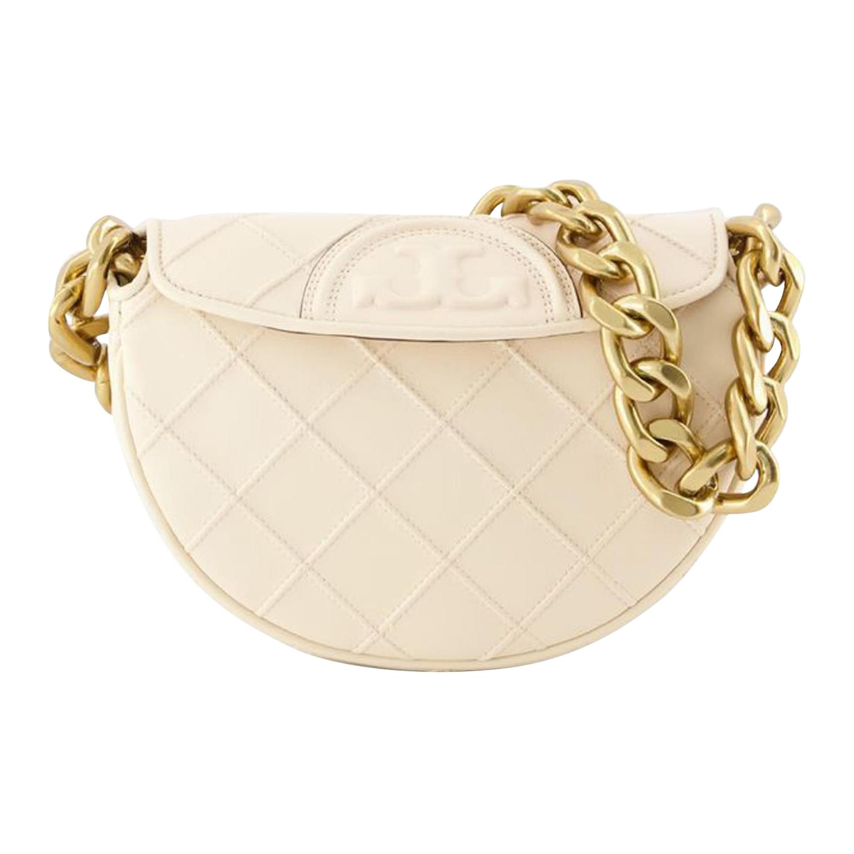 

TORY BURCH Сумка-полумесяц из овчины миниатюрная женская молочно-белая
