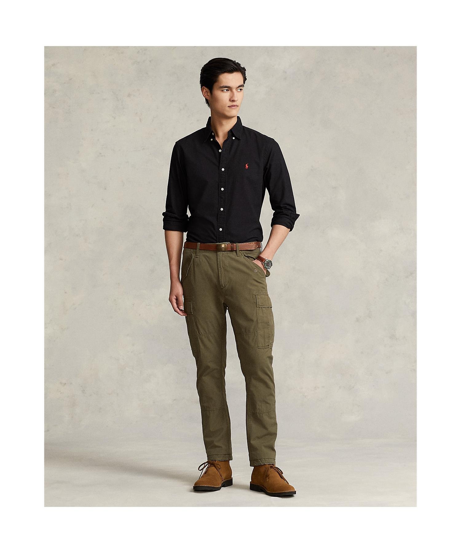 Классическая рубашка Оксфорд из ткани, окрашенной в готовом виде. Polo Ralph Lauren, 001 Black — фото 2