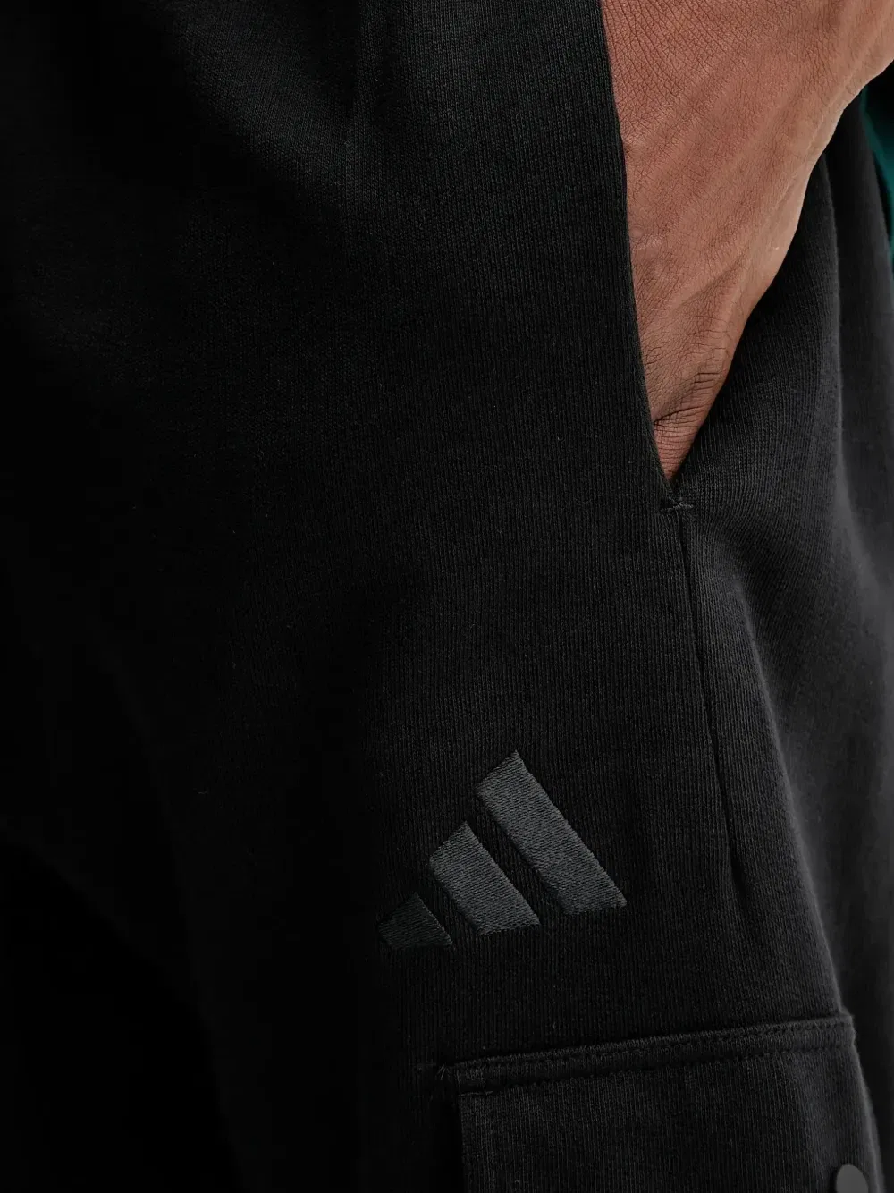 Брюки карго с вышитым логотипом Adidas, черный — фото 4