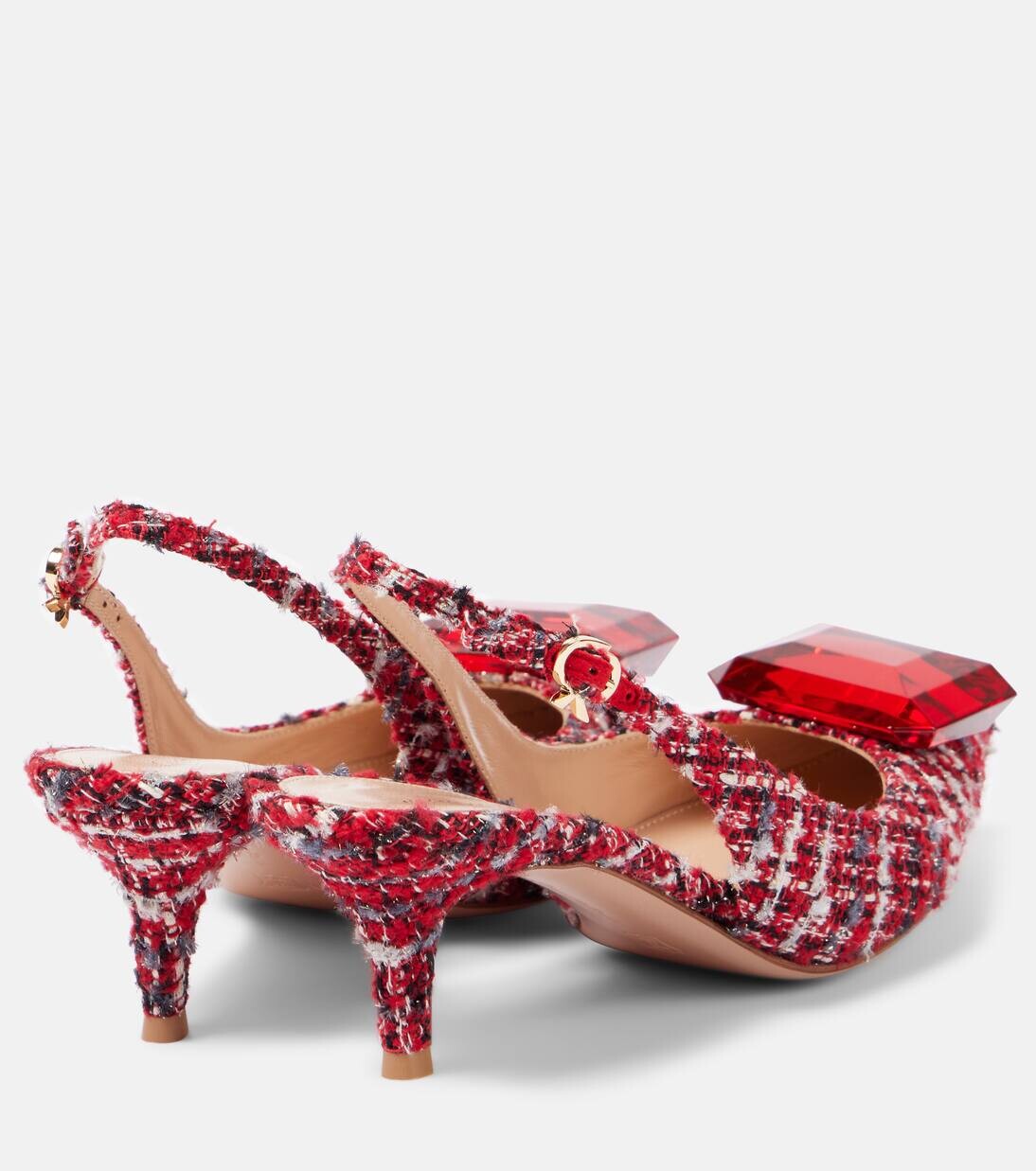 Туфли-лодочки Jaipur с пяткой на пятке букле Gianvito Rossi, цвет tabasco red — фото 2
