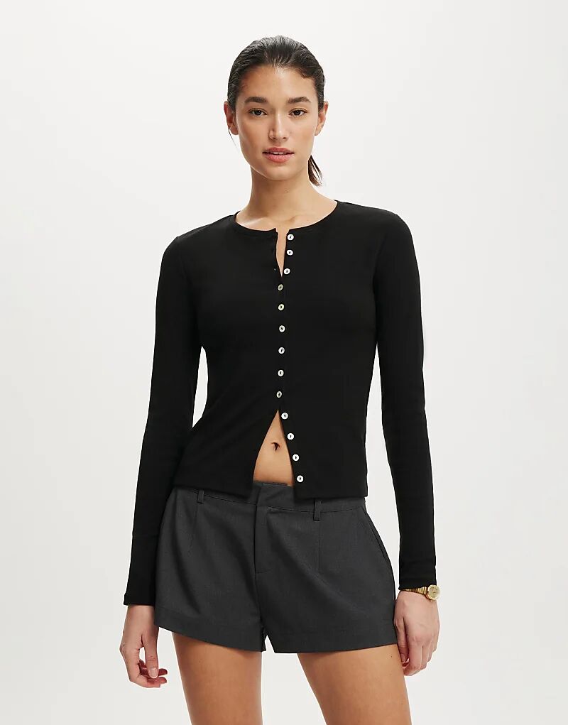 

Cotton On Bailey кардиган с пуговицами в черном цвете