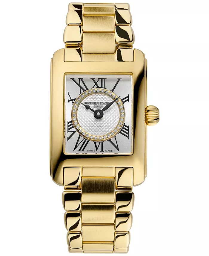

Женские часы-браслет Swiss Carree Diamond (1/20 ct. t.w.) золотистые из нержавеющей стали 23мм Frederique Constant