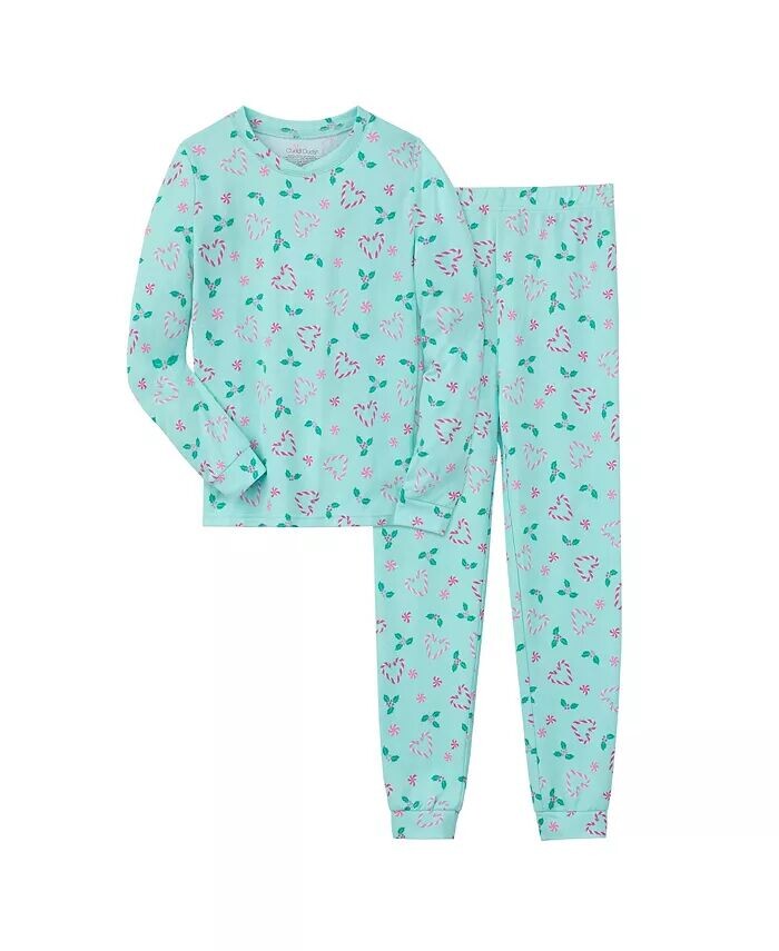 

Вязаный пижамный комплект Candy Cane для девочек с начесом Cuddl Duds, синий