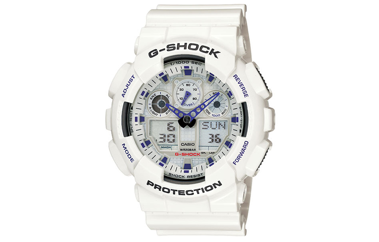 

CASIO Часы Men Liquid Crystal/Analog Dual Display Series Gray Watch GA-100A-7A, White Dial