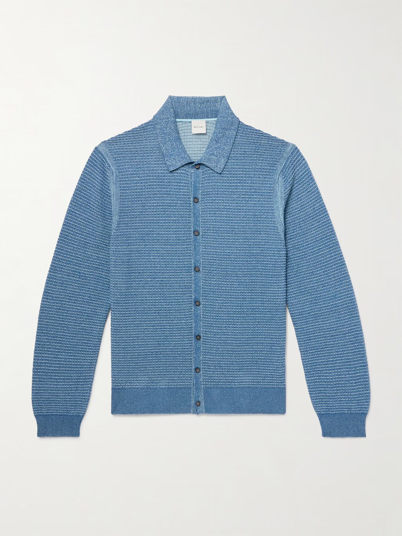 

Кардиган вафельной вязки из смеси хлопка и льна PAUL SMITH, синий