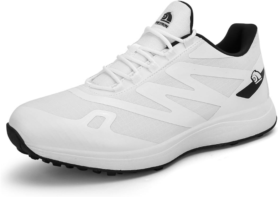 

Кроссовки для гольфа с шипами для мужчин, удобная обувь для ходьбы на гольф, для гольфистов, уличная модная обувь для фитнеса Omcam, белый