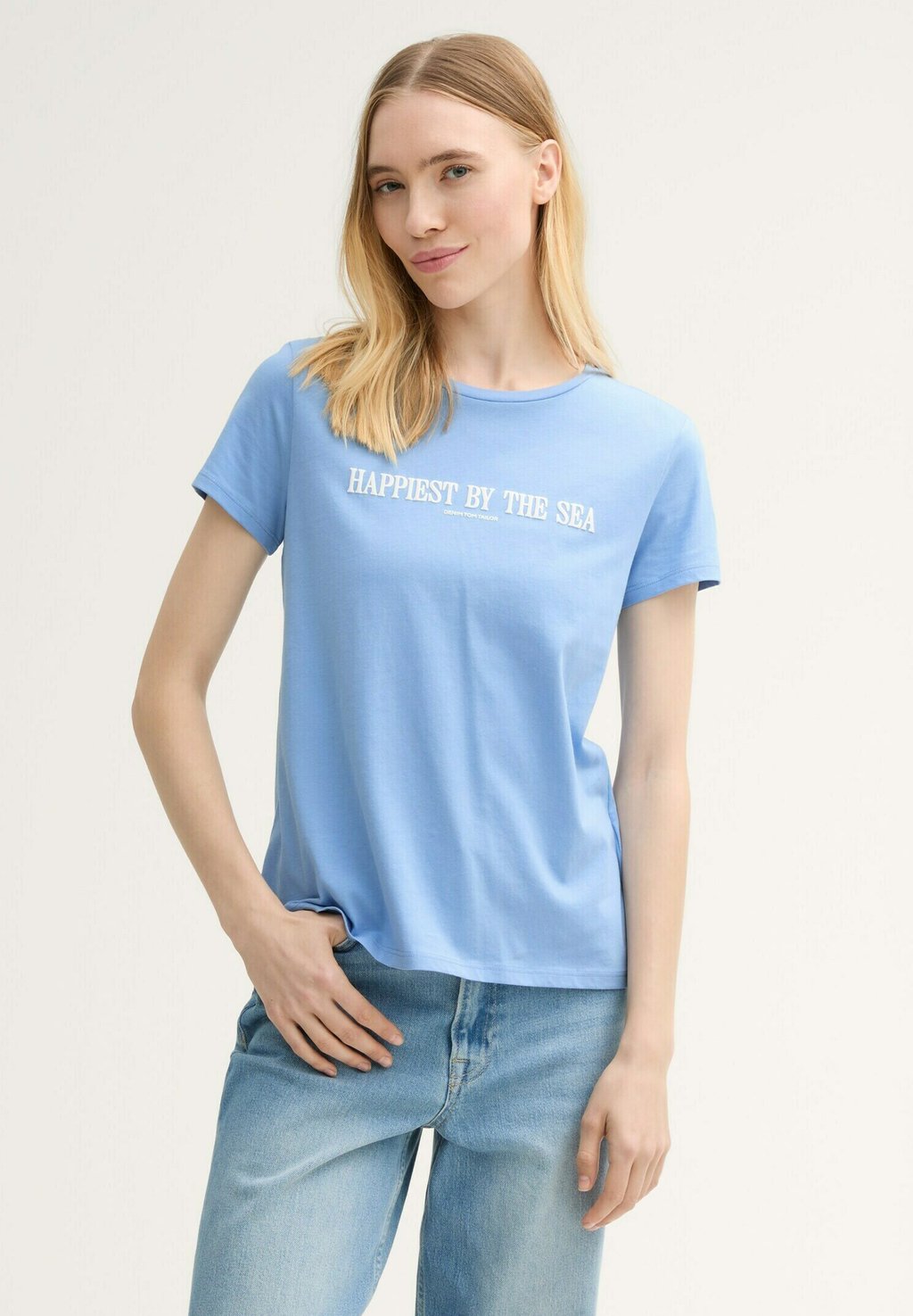 

Футболка с принтом PRINTED TOM TAILOR DENIM, светло-голубой