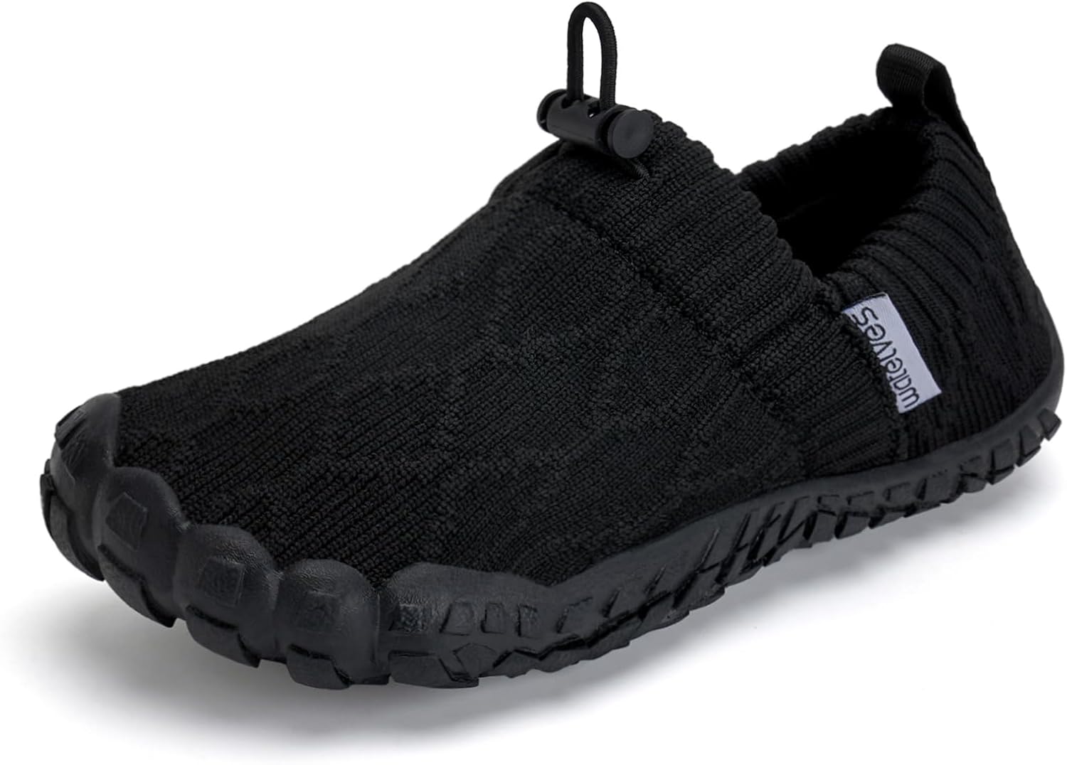 

Детские водные туфли WateLves для мальчиков и девочек, дышащие, с широким носком, на пляж, для ходьбы, для малышей и детей постарше, минималистичные кроссовки, черный