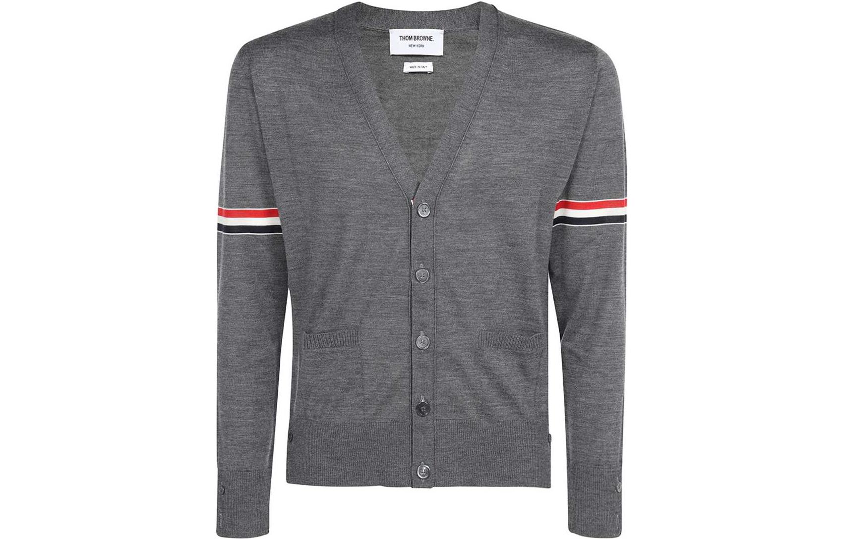 

Полосатый кардиган Rwb THOM BROWNE, серый